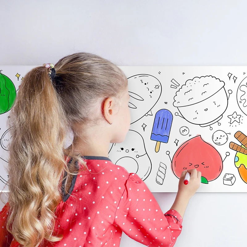 OEM Giant Re-stick Roll 300cm Sticky Wall Coloring Poster Drawing Painting Paper For Kids Toddlers