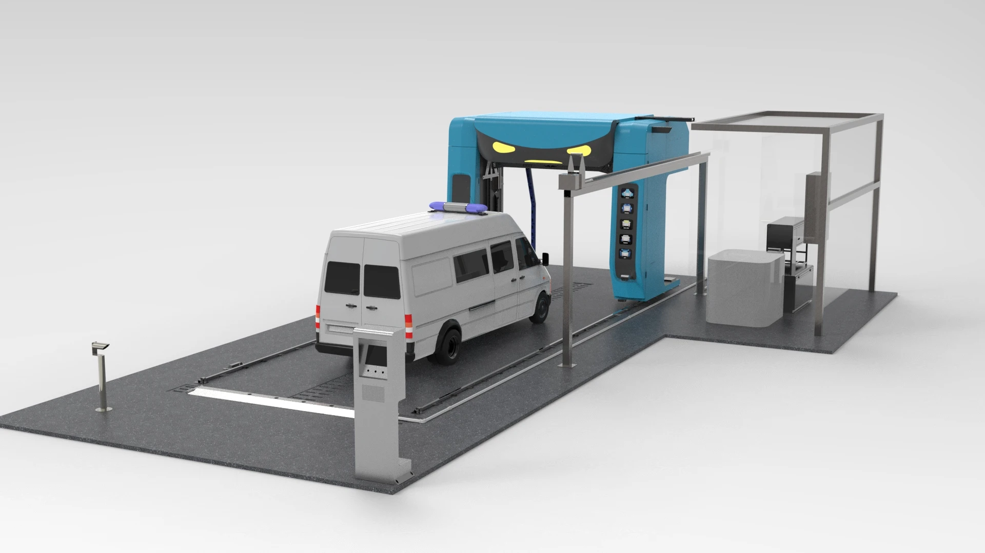 Автоматическая бесконтактная автомойка с двойной ручкой