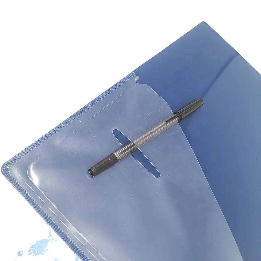 Good quality PP plastic a4 paper 4-holes D-RING binder punch folder with card bag