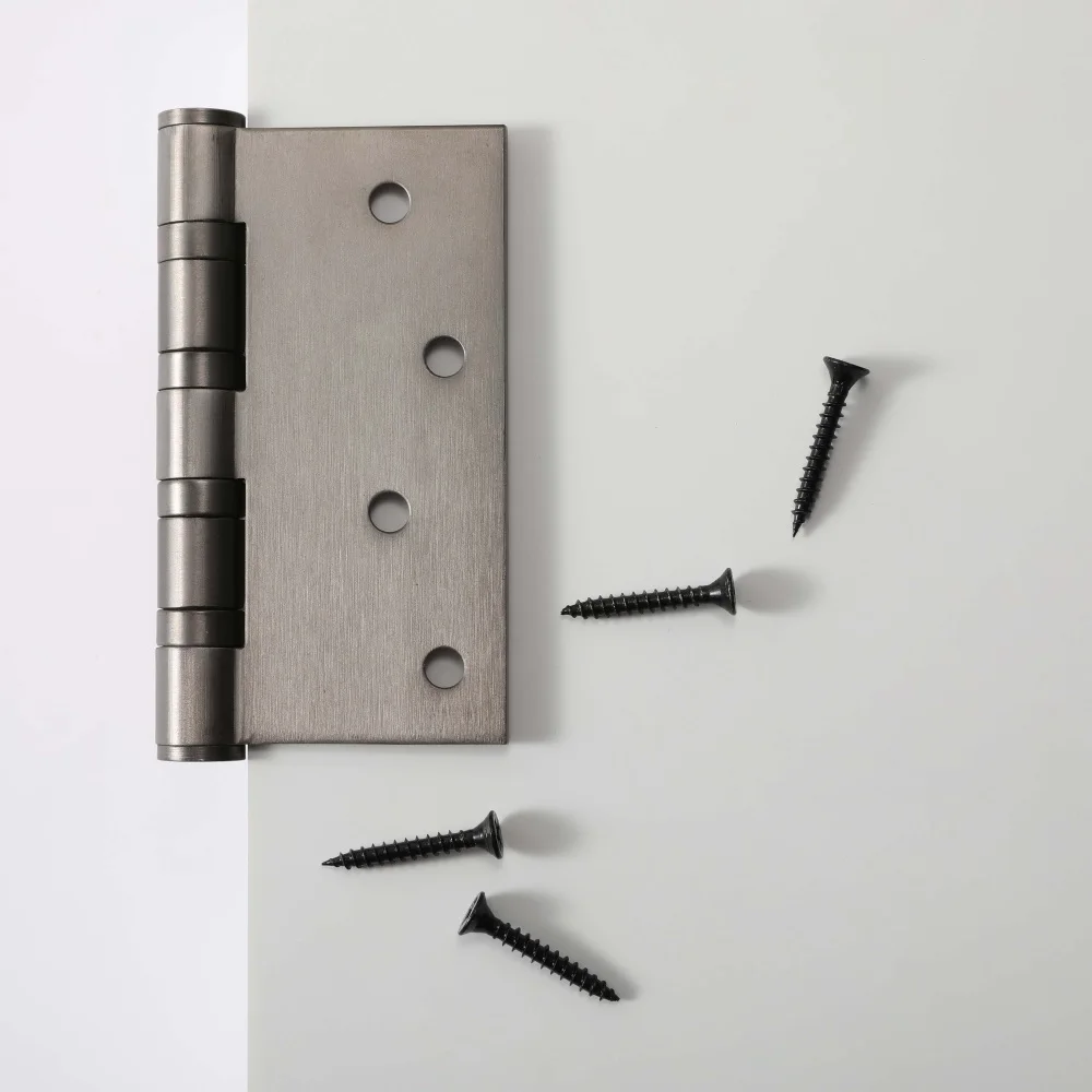 Maxery Standard 4*4 Inch Door Hinge Modern Luxury Nickel Plated 4 Bearings Brass Hinge Custom Fine Brass Hardware