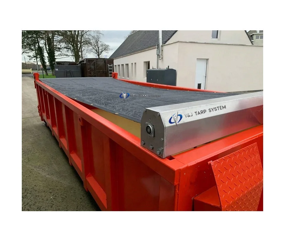 roll off dumpster heavy duty mesh tarps flip system