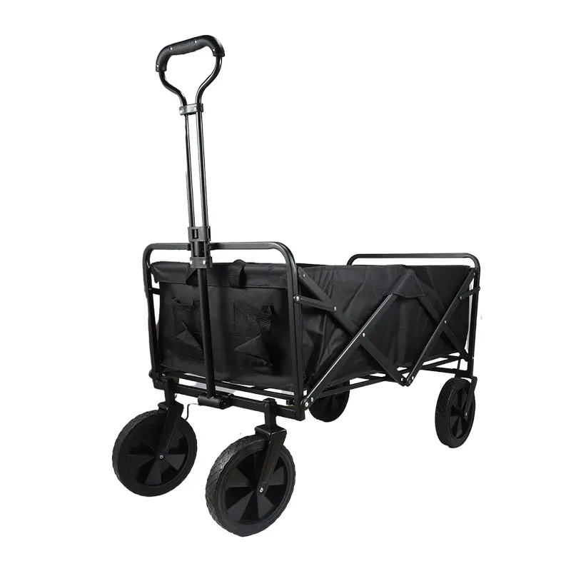 8 Inch Narrow Wheel Outdoor 4 Wheels Collapsible Cart  Folding Wagon