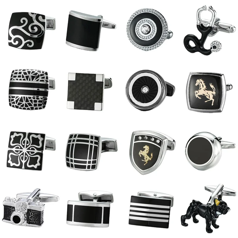 2024 new boyi Elegant Shirt American Football Club Brass Base Gemstone Cufflinks