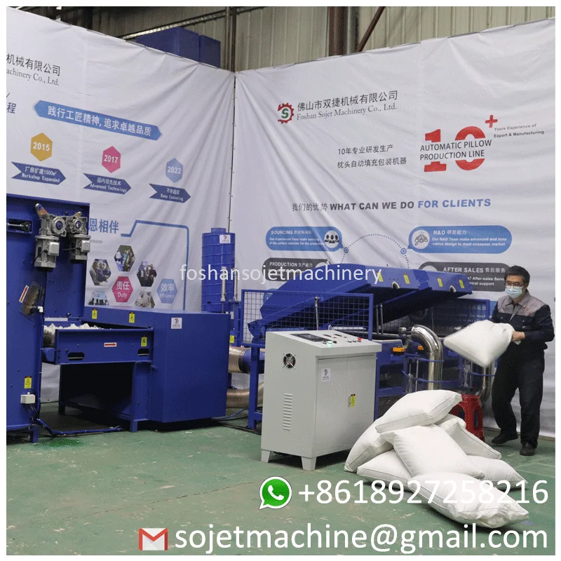 Foshan Upholstery expert for Automatic Pillow Filling Machine high production line for all fiber types