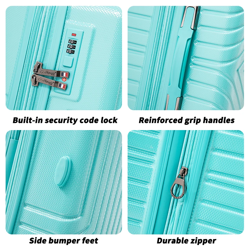 3 Pieces Lightweight PC Travel Trolley Luggages Case Simple Modern Carry-on Suitcases Sets Spinner Degree Wheels For Woman Men