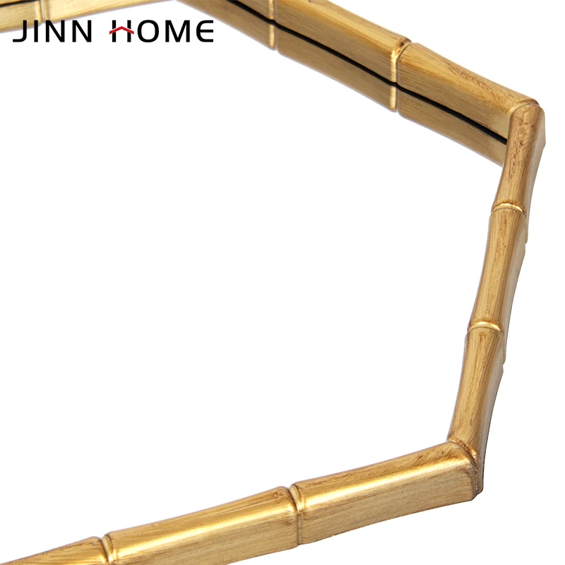 Jinnhome набор золотых шестигранных бамбуковых рамок из 4 шт. настенных висячих зеркал для ванной комнаты Декоративные Туалетные Зеркала