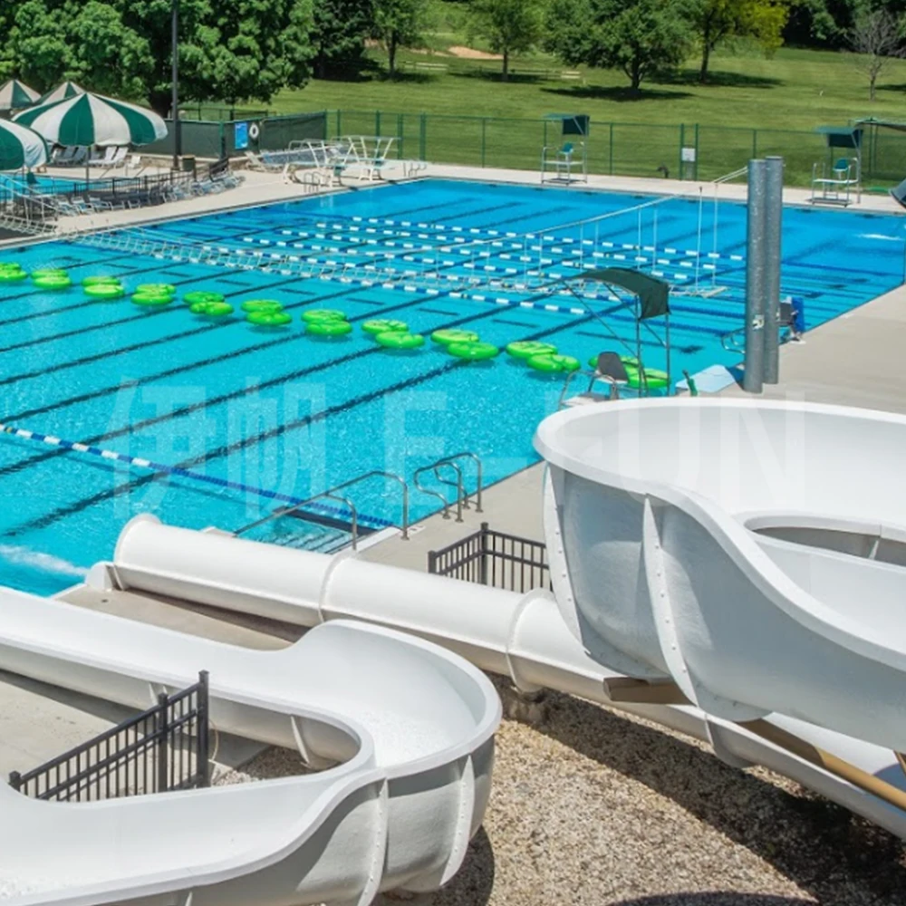 White Fiberglass Water Slide Wholesale Price for Swimming pool/Hotel