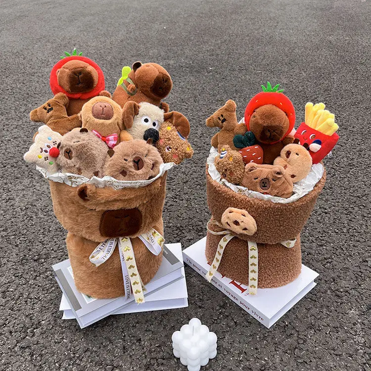 Cheaper Stitch Bouquets Christmas Valentines Gift Capybara plush toy bouquet
