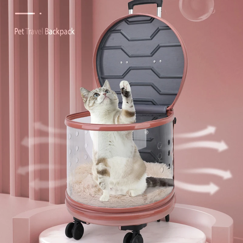 Pet Trolley Case transparent cat bag multifunctional cat space capsule dog out Trolley Case