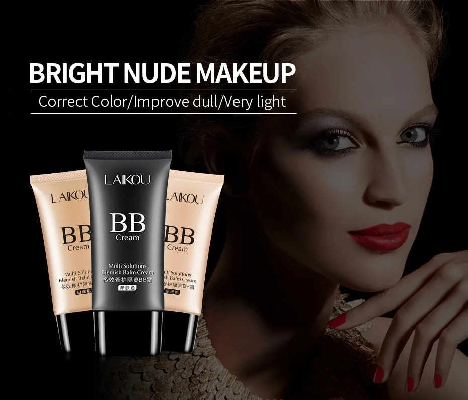 LAIKOU BB Cream Multi Solution Blemish Blame Cream Brighten the Skin Quick Concealer Oil Control Women Cosmetic Makeup Tool