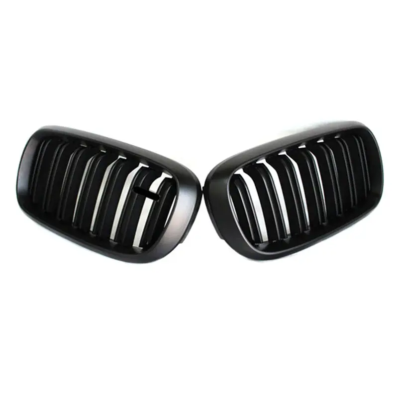 Glossy Black Double Slat Front Bumper Kidney Grill Grille for X5 X6 F15 F16 2014 - IN ABS Material Car Grille
