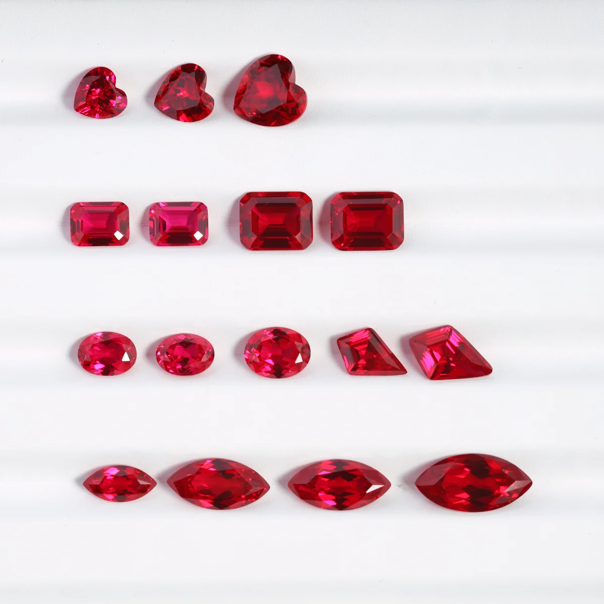 Lab Grown Ruby Emerald Heart Oval Round Marquise Cut Shape Hydrothermal Ruby Deep Red for Jewelry Making