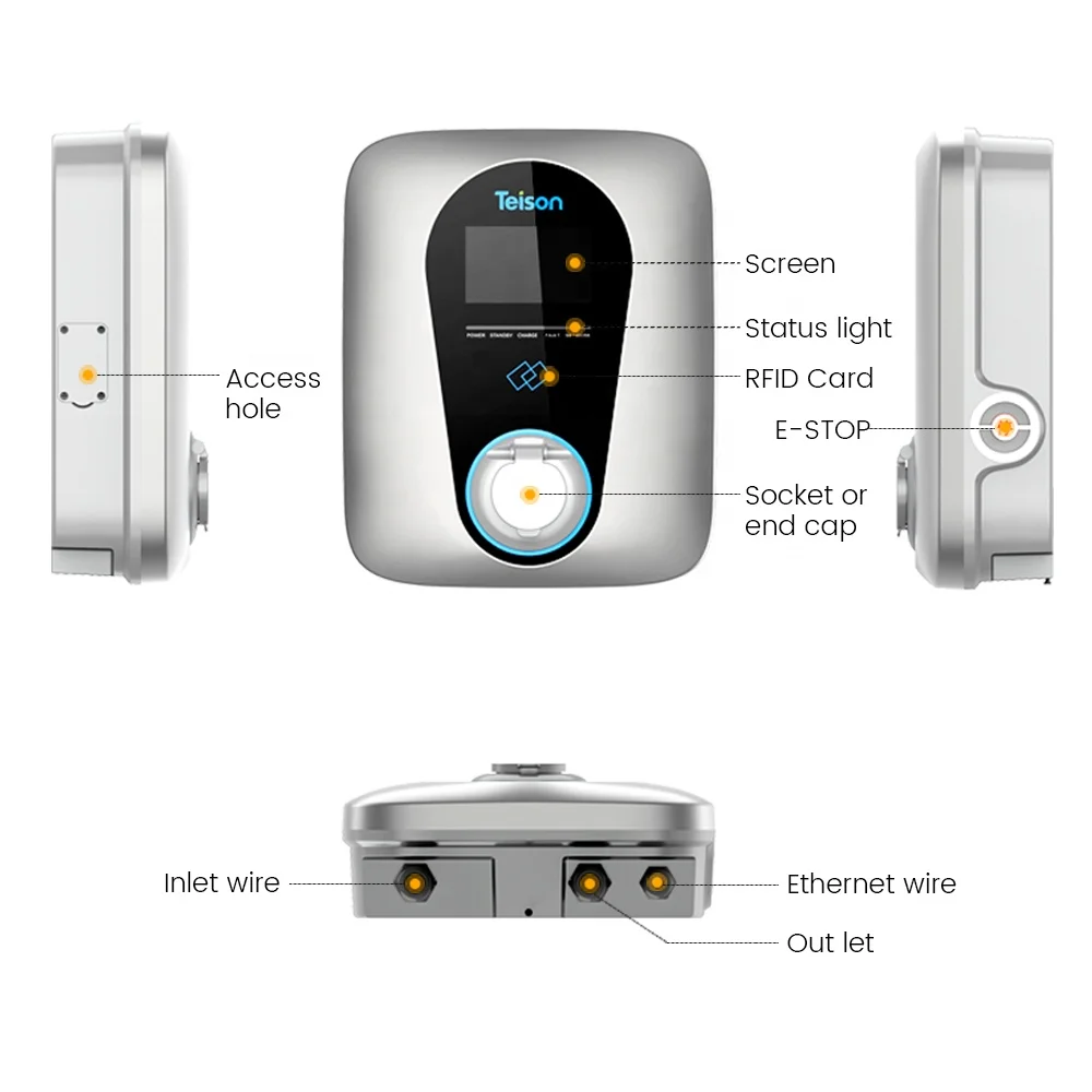  Электрическая автомобильная зарядка smart ocpp 1.6J wifi и 4G wallbox зарядные станции 7 кВт Тип 2