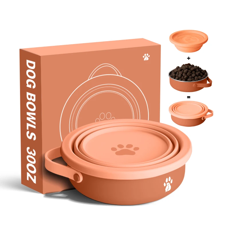 2024 Christmas Black Friday ODM 2 in 1 Pet Bowl 30 oz Durable 304 Stainless Steel Pet Feeding Bowl Dog bowl with Silicon lid