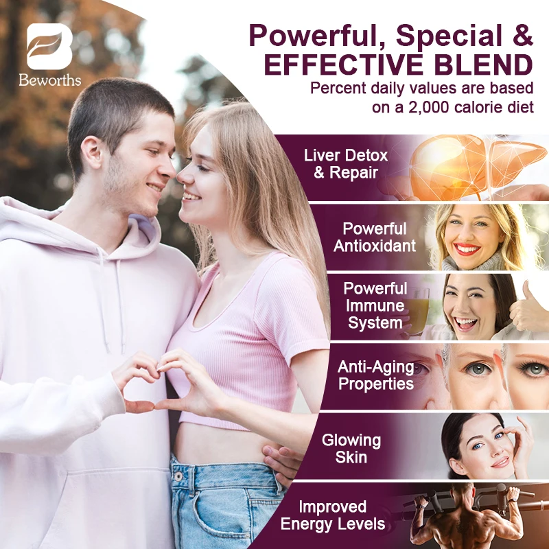 Liver Support Herbal Supplement Milk Thistle and Dandelion Root Extract Blend Gummies