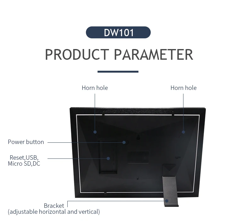 10inch LCD Touch Screen Wooden Frame Jeno Digital Picture Frame WiFi