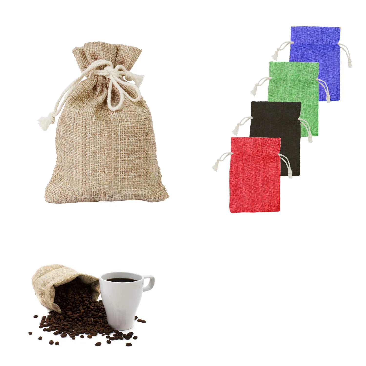 
 Многоразовые мешочные мини-пакеты для кофе на шнурке  