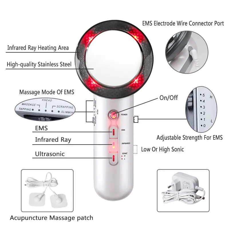 best selling products 2023 Ultrasonic/EMS/far infrared 3 in 1 portable body slimming shaping device Beauty Instrument