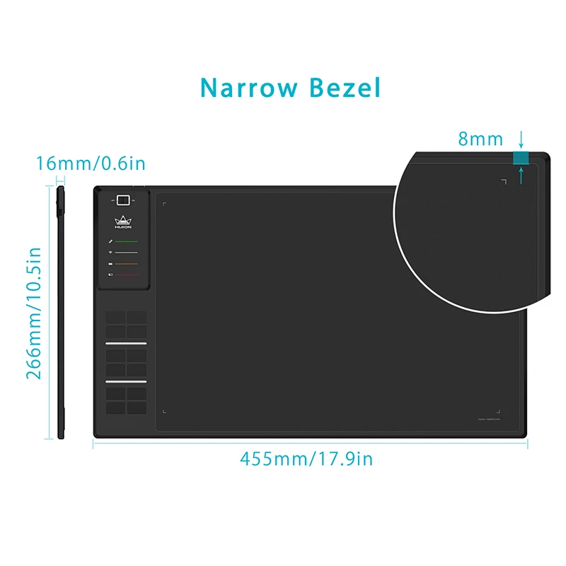 Горячая распродажа! Графический планшет HUION WH1409 v2 для рисования, 8192 уровней, 266PPS, поддержка наклона, интерактивный, беспроводной