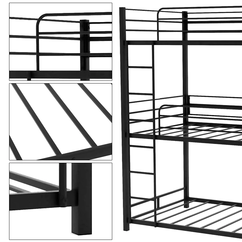 Wholesale Metal Triple Size Bunk Bed Frame in Dormitory Adult and Student Using Triple Bunk Bed