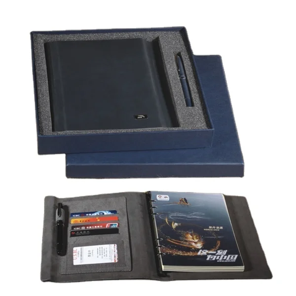 9 ring custom made decorative keyboard stickers Snap fastener logo note book  notebook calendar loose leaf pu leeather journal