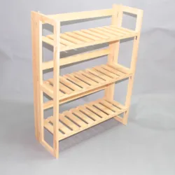 New Three Layer Wooden Open Type Shoe Rack Bench