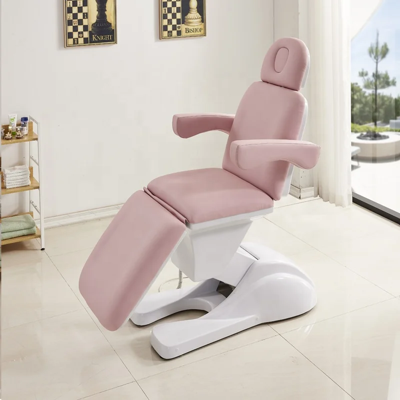 Beauty Salon Pink Facial Bed Hydraulic Massage Bed 3 Motors Electric Massage Bed For Sale