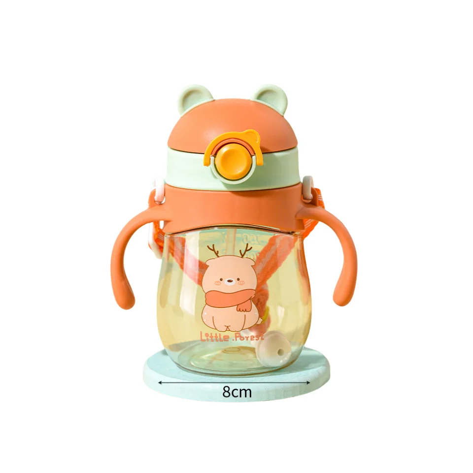 2024 New Sippy Cup For Kids Cute Cartoon Baby Kindergarten Graduated Water Cup Baby Silicone Water Cup