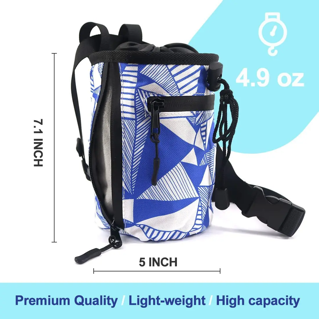 Custom Popular Belt Rock Climbing Chalk Bag Magnesium Powder Chalk Bucket with Elastic Brush Holder