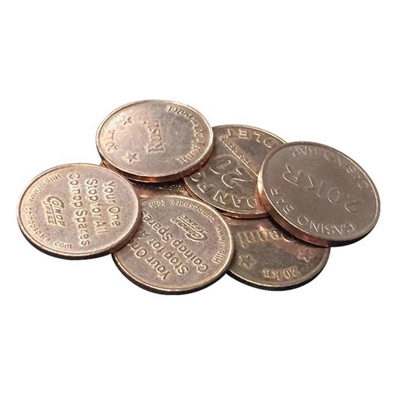 Wholesale Custom Silver Metal Arcade Game Machine Silver Coins Token For Board Pusher Gold Token Game Coin Washing Machines