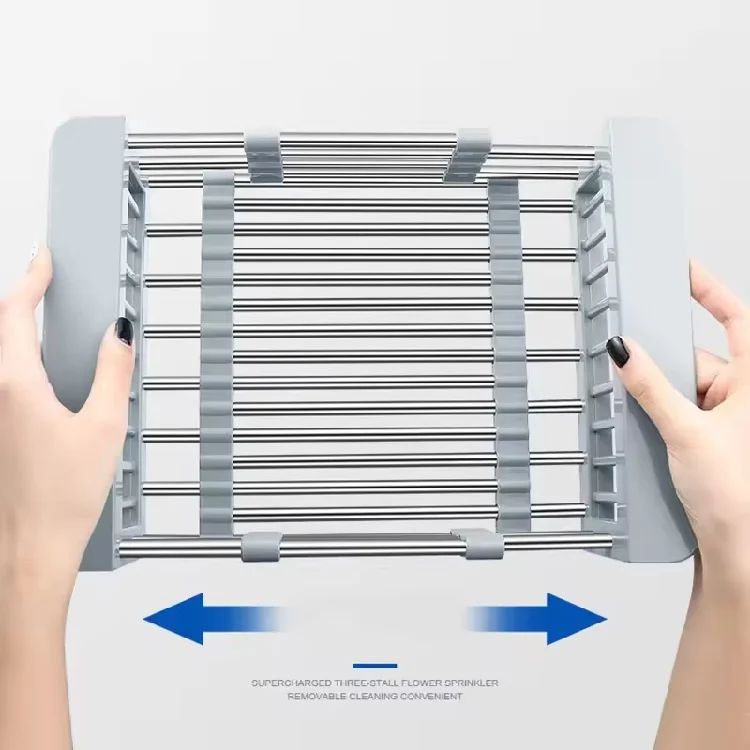 6.7 Retractable Stainless Steel Single Tier Kitchen Sink Drain Basket Thickened Vegetable Basin Rack Drain Bowl Rack Shelving