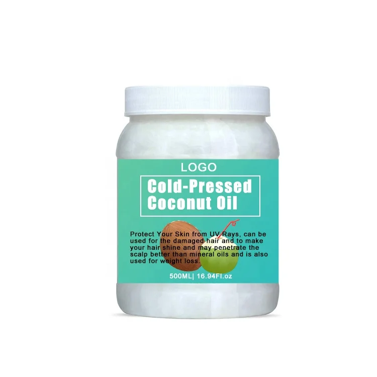 private label Natural Organic virgin cold pressed unrefined bulk organic coconut oil pure