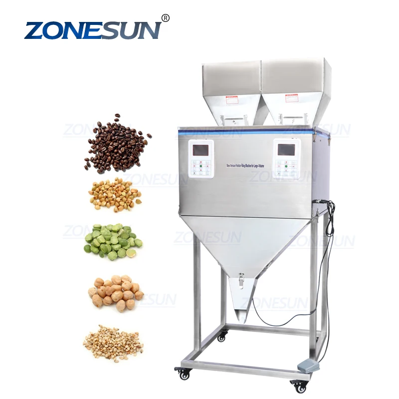 ZONESUN DL-5000D с двойной головкой Вибрация кофе в зернах пакетик для чая порошка полуавтоматическая машина