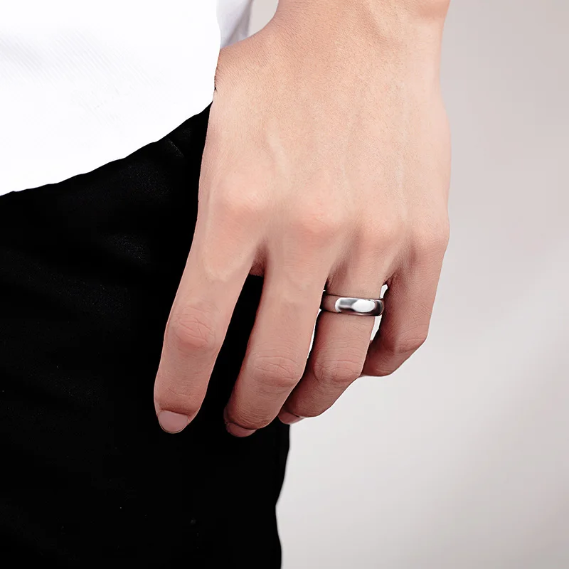 Cheap Silver Color 6mm Mens High Polish Tungsten Carbide Wedding Ring Simple Elegant