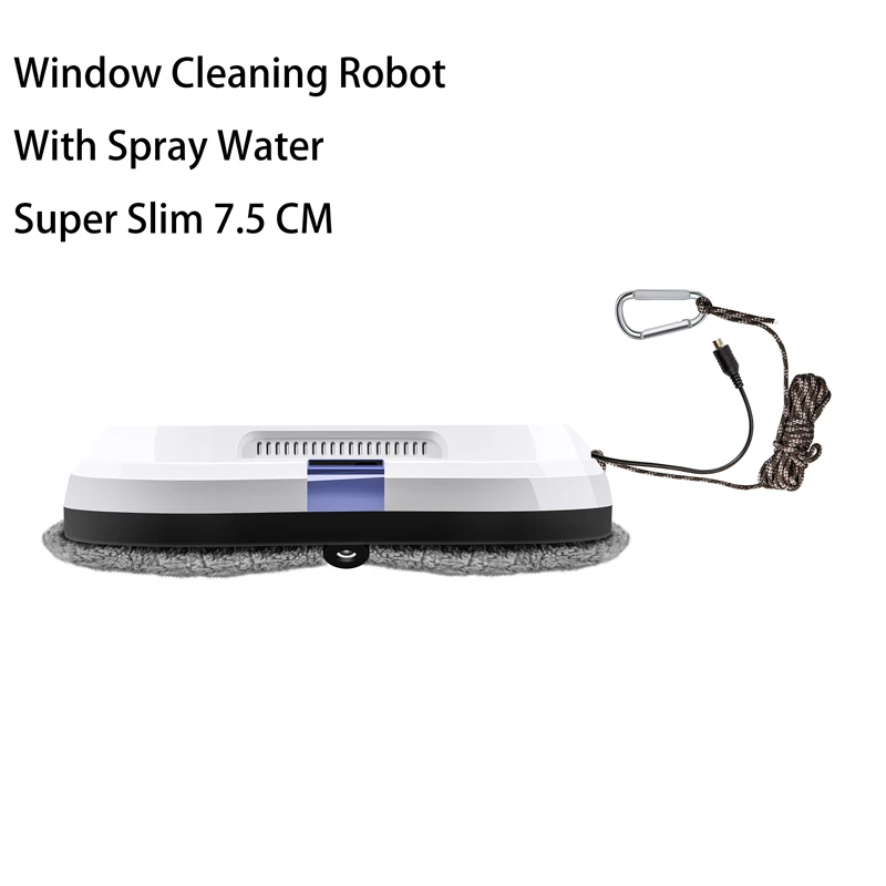 For Outdoor Indoor Window Cleaner Robot with Ultrasonic Water Spray Window Vacuum Washer Smart Glass Cleaning Robotic