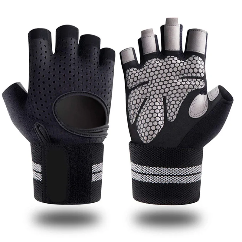 Breathable Fabric Oem Customized Logo Workout Half Finger Racing Sports Gloves