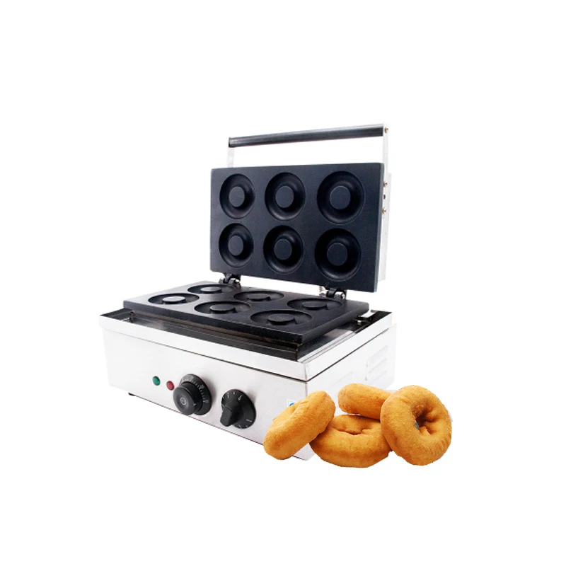 Automatic Non-Stick Fast Heating Homemade Snack Donut Maker 6Pcs Mini Mochi Donut Machine