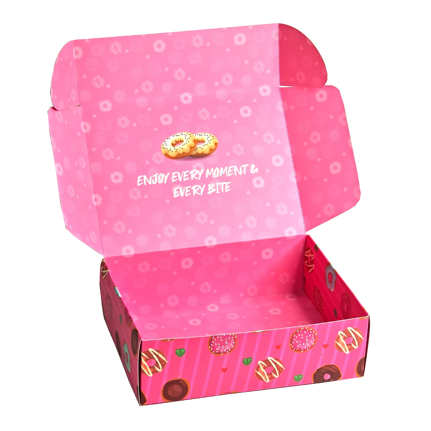 Custom Printed Logo Mailer Sweet Dessert Box Eco Friendly Food Grade  Foldable Cake Food Donut mailing Shipping Packaging Boxes