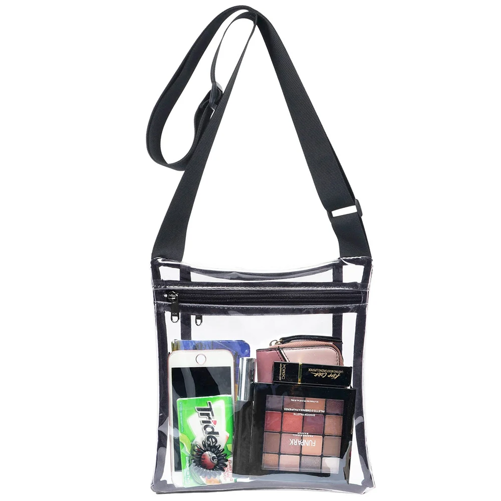 Stadium Approved Durable PVC Material Small Clear Casual Crossbody Shoulder Backpack Chest Bag for Women & Men