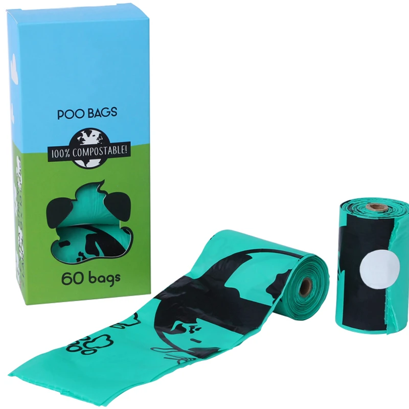 Fully Compostable Disposable Poo Bag Customized Pet Biodegradable Corn Starch Dog Poop Bag