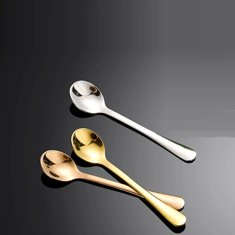 Free logo Mini black stainless steel spoon for Facial Cream dressings salt sugar face Mask Spatulas Cream cosmetic Scoop