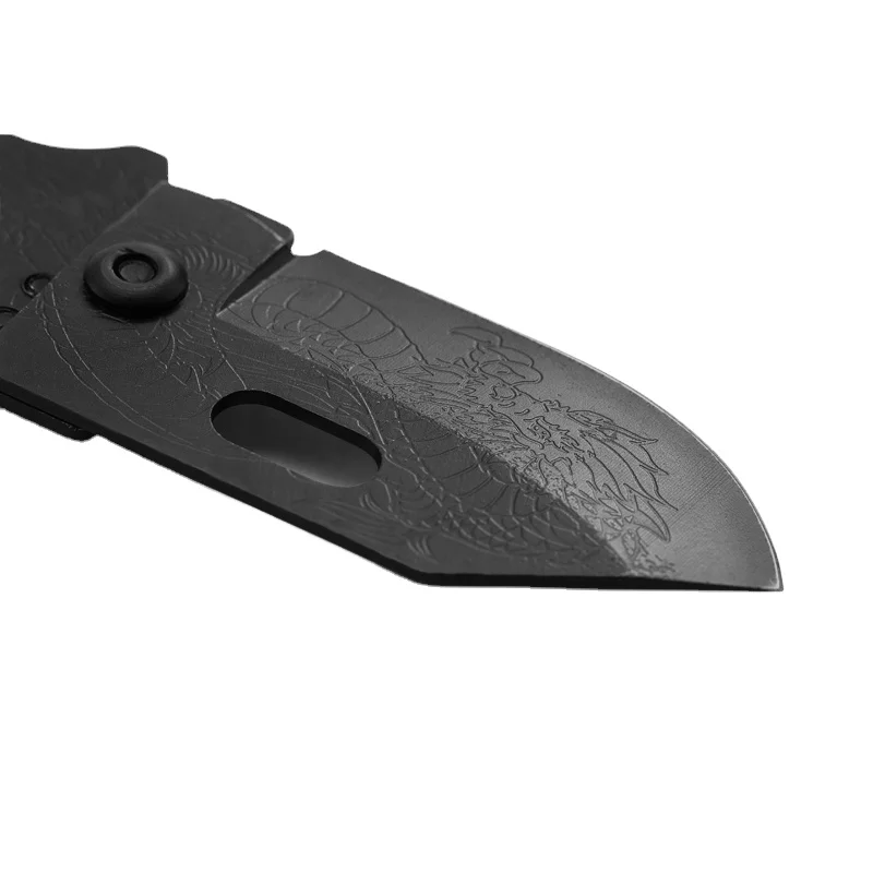 JDSR Outdoor Survival Etching blackening Mini Portable EDC Folding Pocket Knife Outdoor Pocket Key Knife
