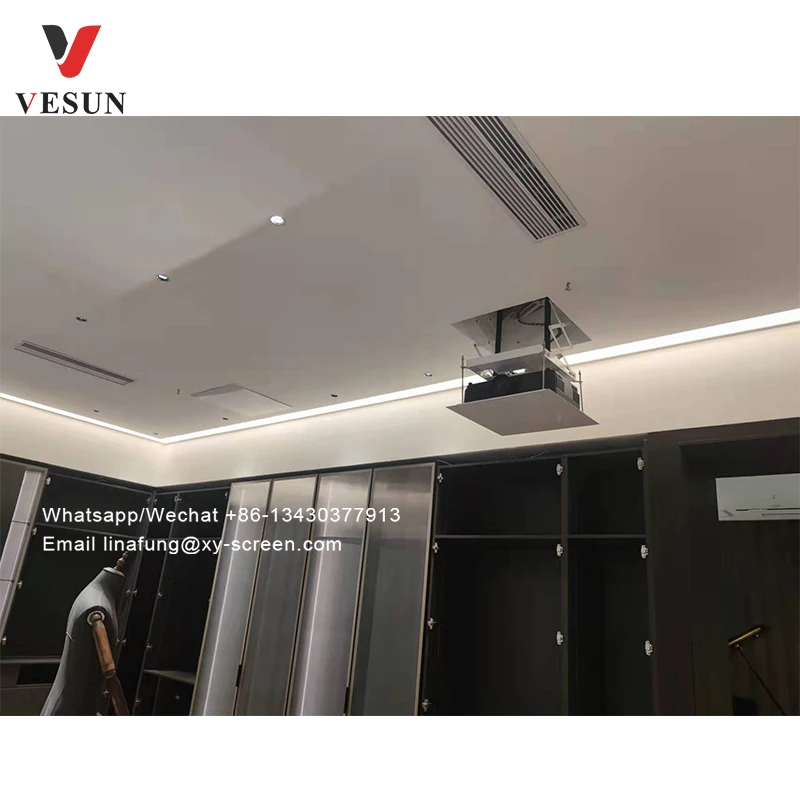 Custom Height Projector Lift Motorized Ceiling Projector Bracket Projector Hidden Lifter Adjustable Wireless Control