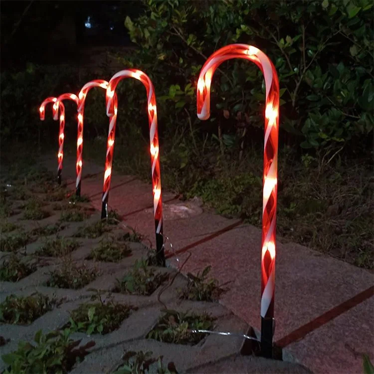 Outdoor Christmas Decorations Solar Christmas Candy Canes Lights, Solar Christmas Decorations Pathway Lights Walkway Outdoor Mar