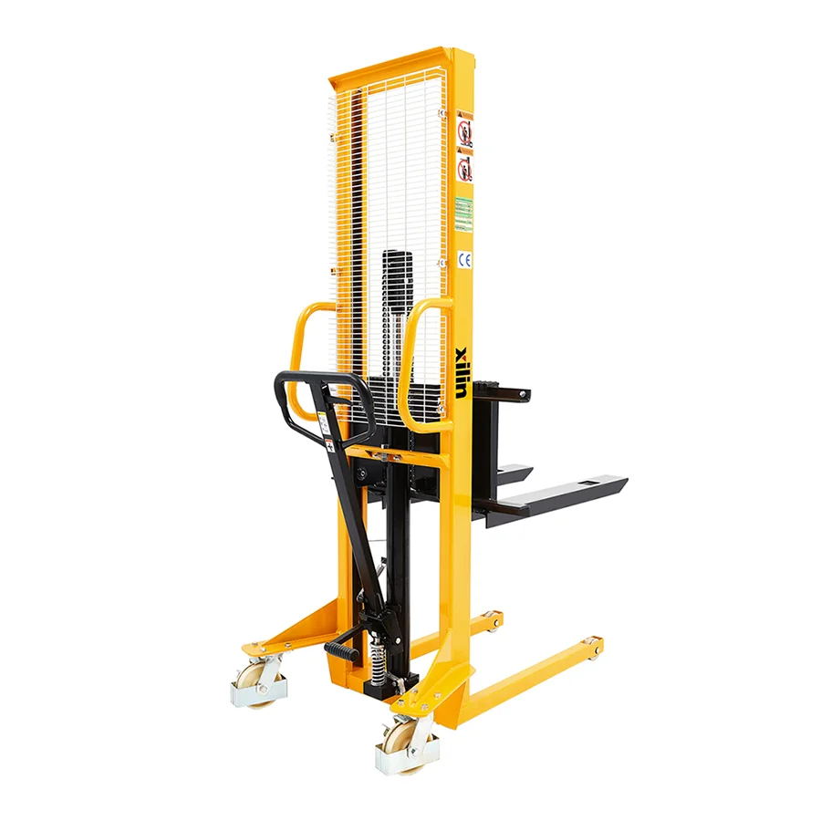 
Xilin manual stacker forklift 500kg 0.5 ton 1.6M hand hydraulic forklift manual pallet stacker 