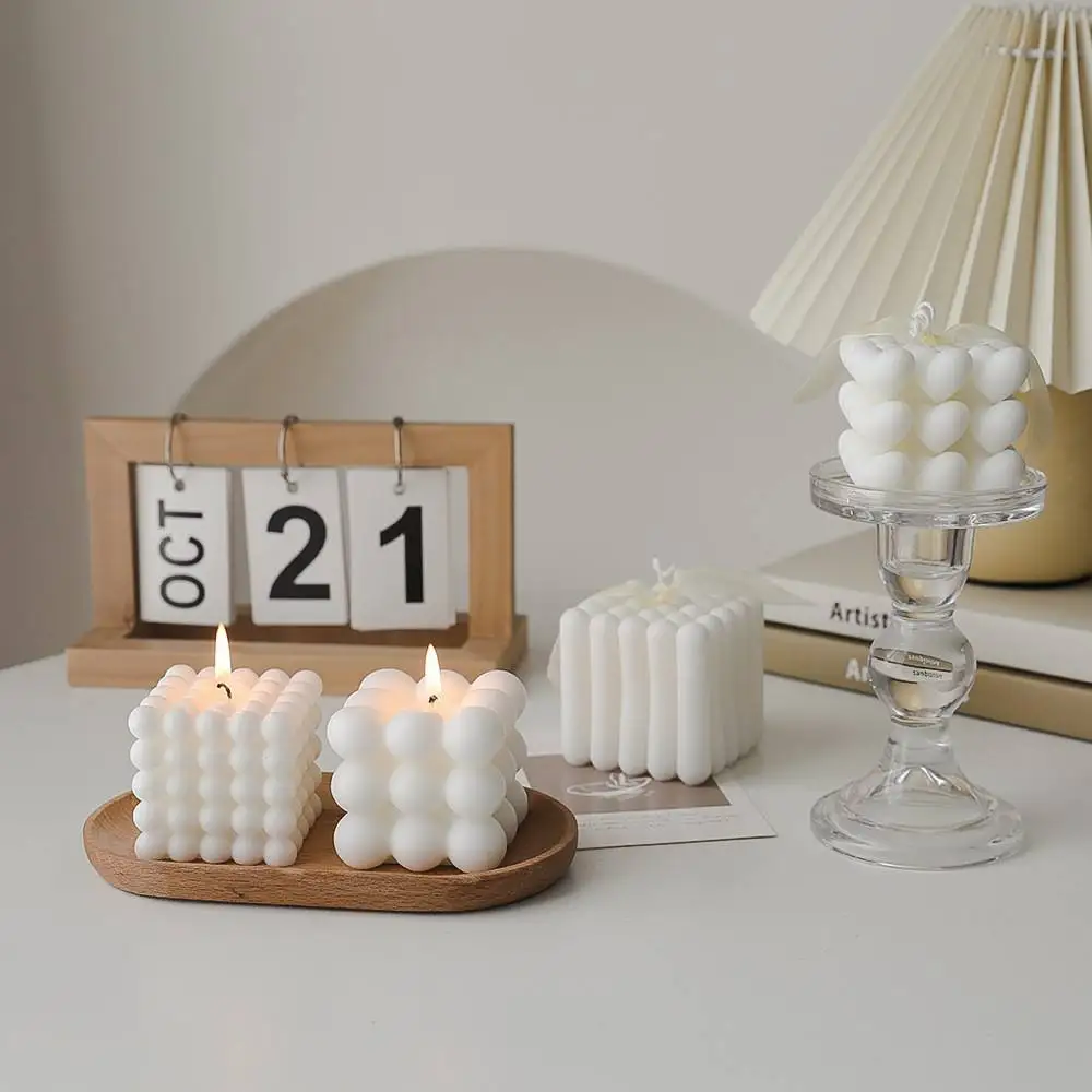 Ins Bubble Candle Cute Cube White Candles Scented Candles Home Decoration