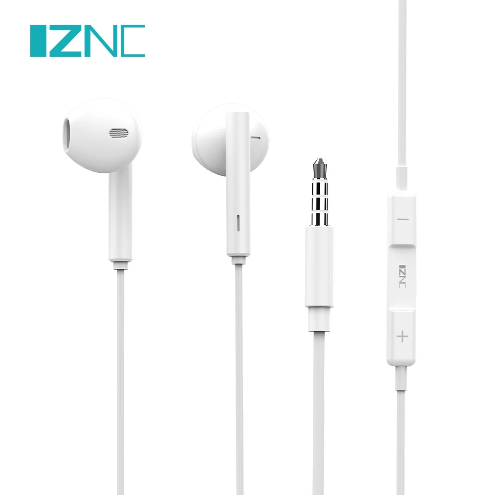 Shenzhen wholesale universal Mobile Phone earphone 3.5mm wired iznc branded earphones earbuds