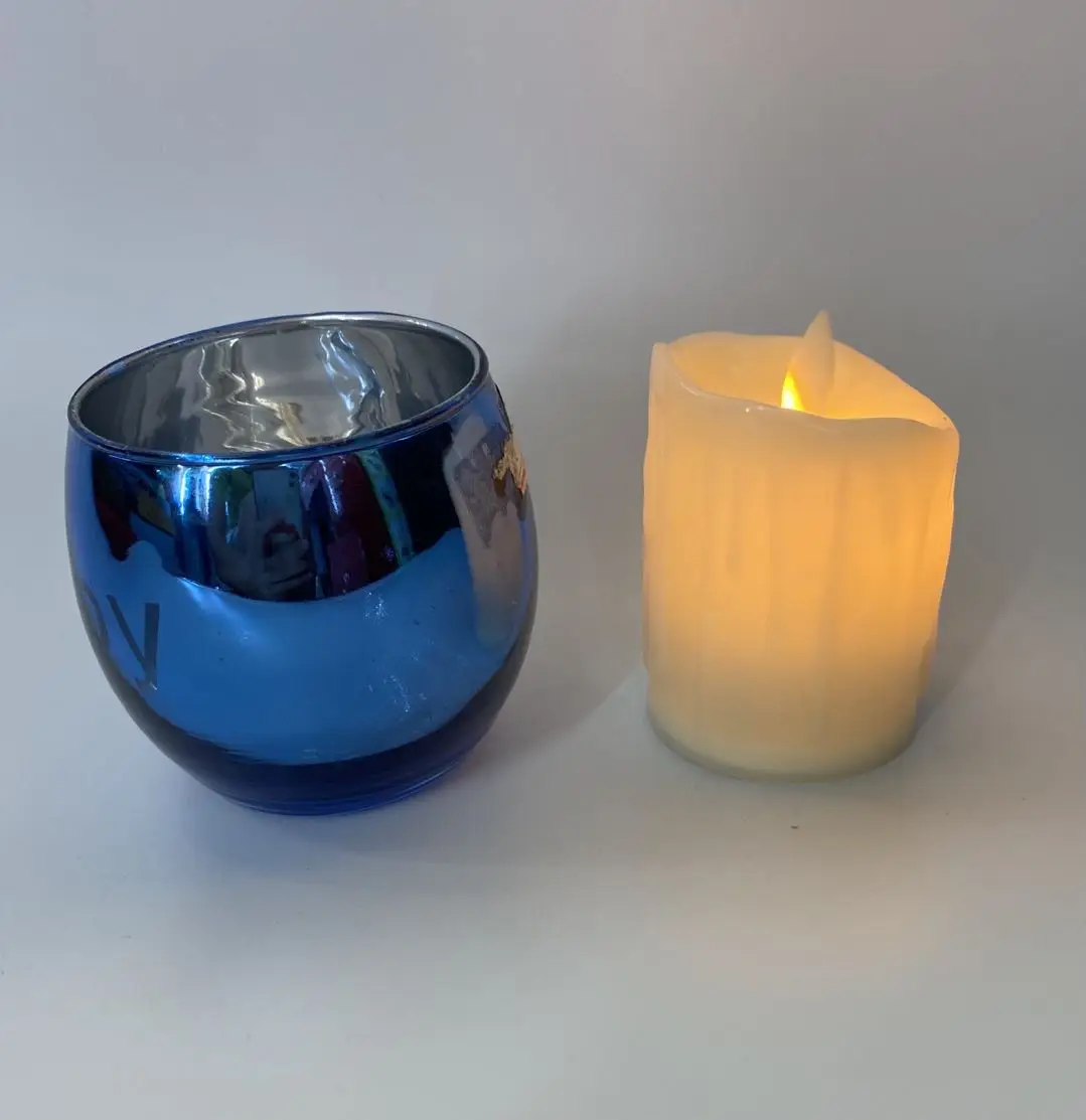 Luxury Round ball mercury votive candle holders glass for wedding