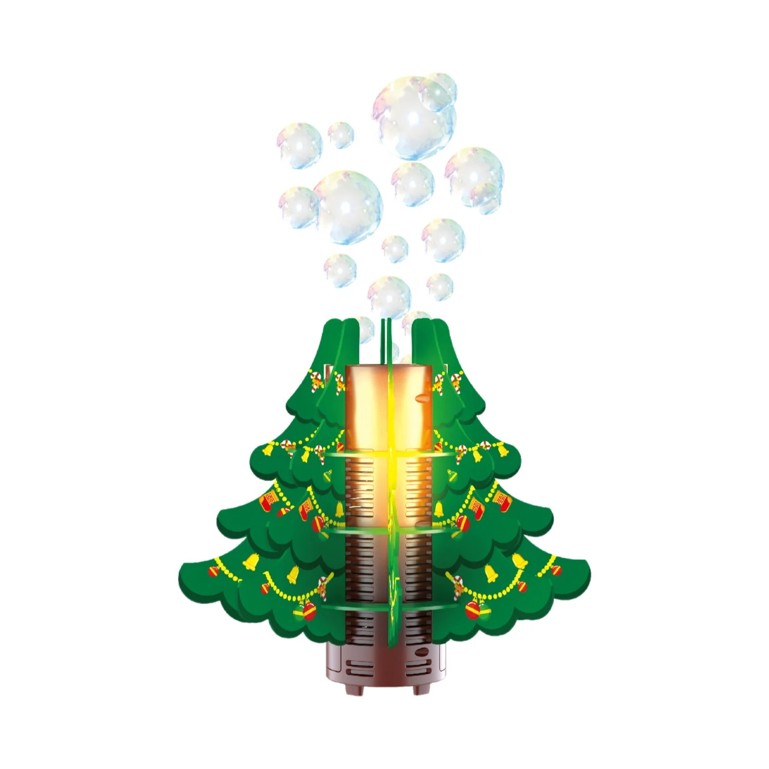 Electric Christmas tree bubble machine outdoor toy DIY card board with 100ML bubble water Bubble Making Toy Machine