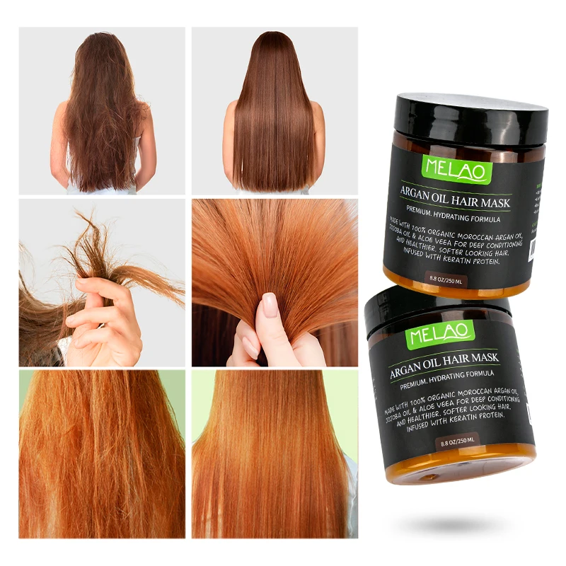 OEM Private Label Hair Care Treatment Masque Keratin Organic Collagen Hydrating Nourishing Repair Morocco Argan Oil Hair Mask